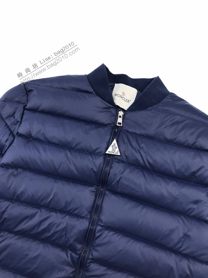 Moncler男裝 蒙口2020新款標誌LOGO印花羽絨服 Moncler男士秋冬藍色外套  ydi3160